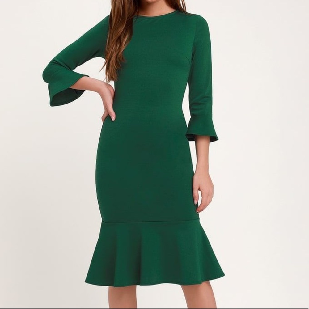 Lulus Creme De La Creme Trumpet Hem Midi Dress XS